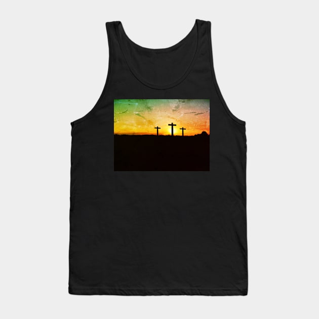 Jesus And The Thief On A Cross - Christian Tank Top by ChristianShirtsStudios